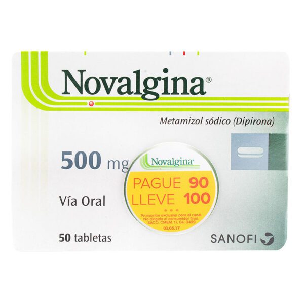 Novalgina 500 Mg 50 Tabletas Pg 90 Ll100