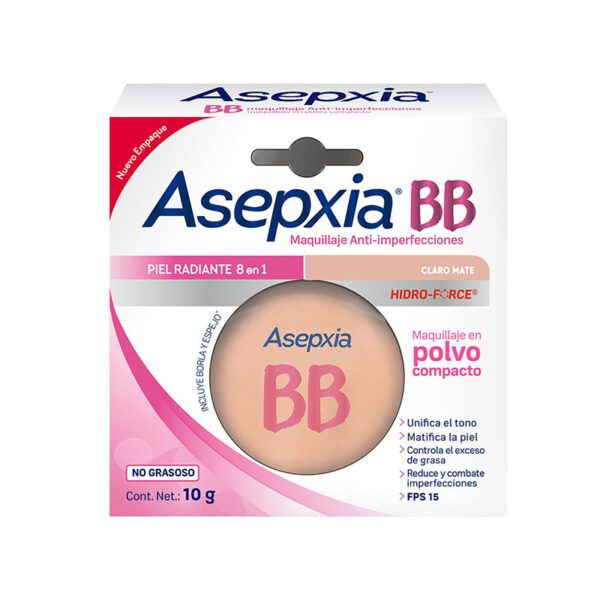 Polvo Compacto Asepxia Bb Claro Mate(Sf) - Imagen 2