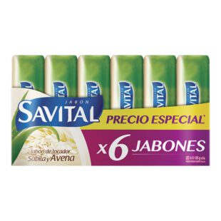 6 Jabones Savital Sábila Y Avena 125 Gr  Precio Especial