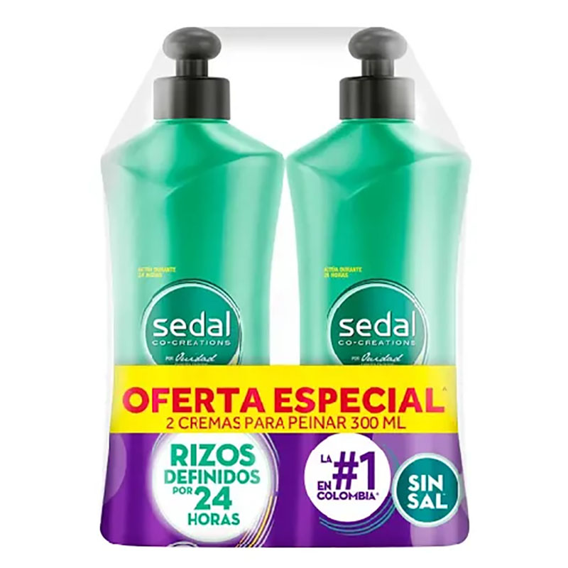2 Crema Para Peinar Sedal Rizos Definidos 300 Ml - Imagen 2