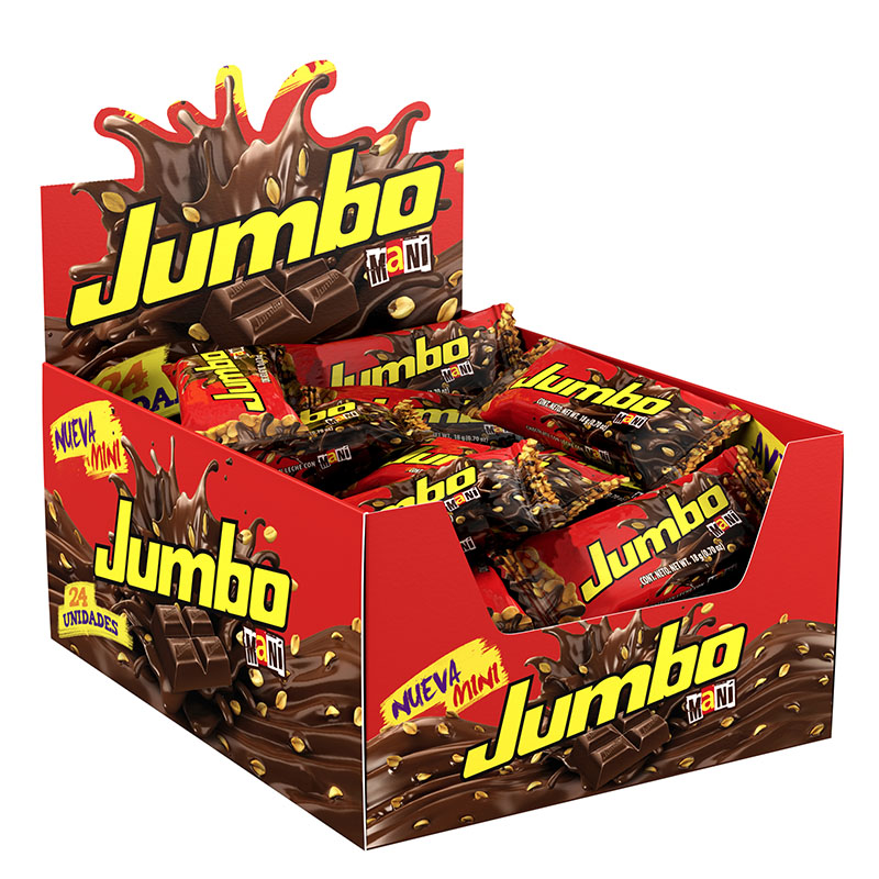 Chocolatina Jumbo Maní Pequeña 24 Unidades
