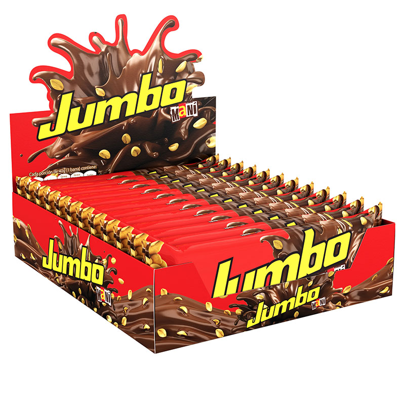 Chocolatina Jumbo Maní Grande 12 Unidades 1240 - Imagen 2