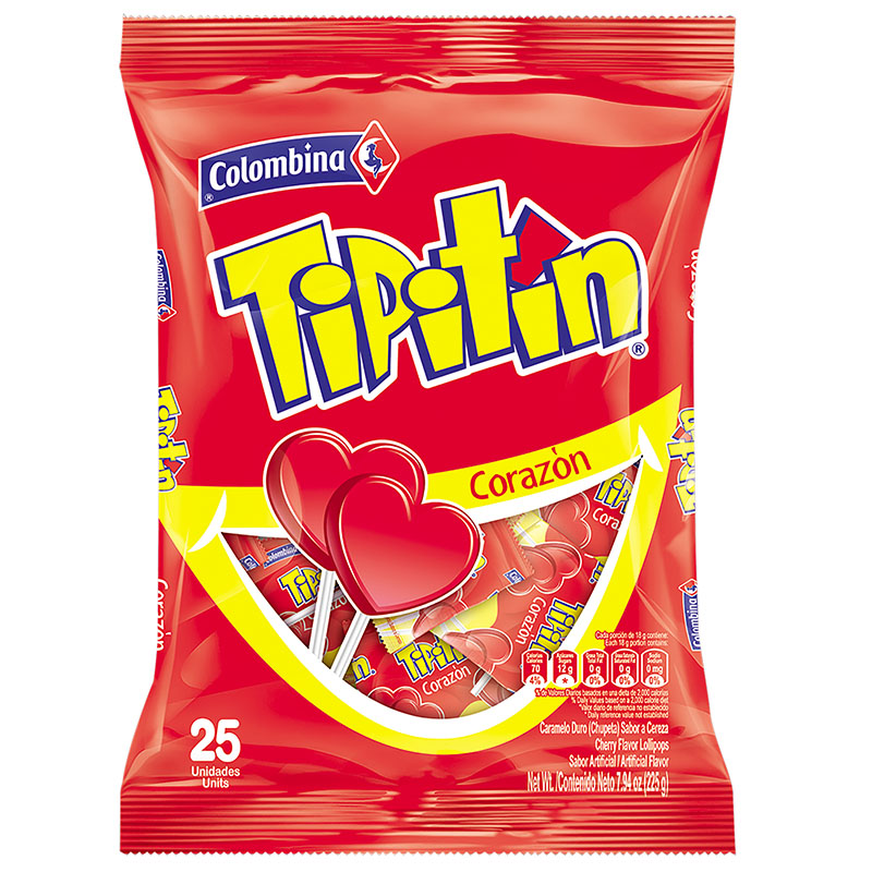 Colombina Tipitin Corazón 25 Unidades - Imagen 2