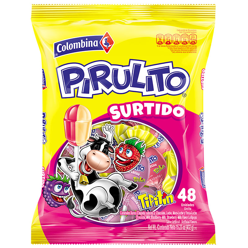 Tipitin Pirulito Surtido 48 Unidades 432 Gr