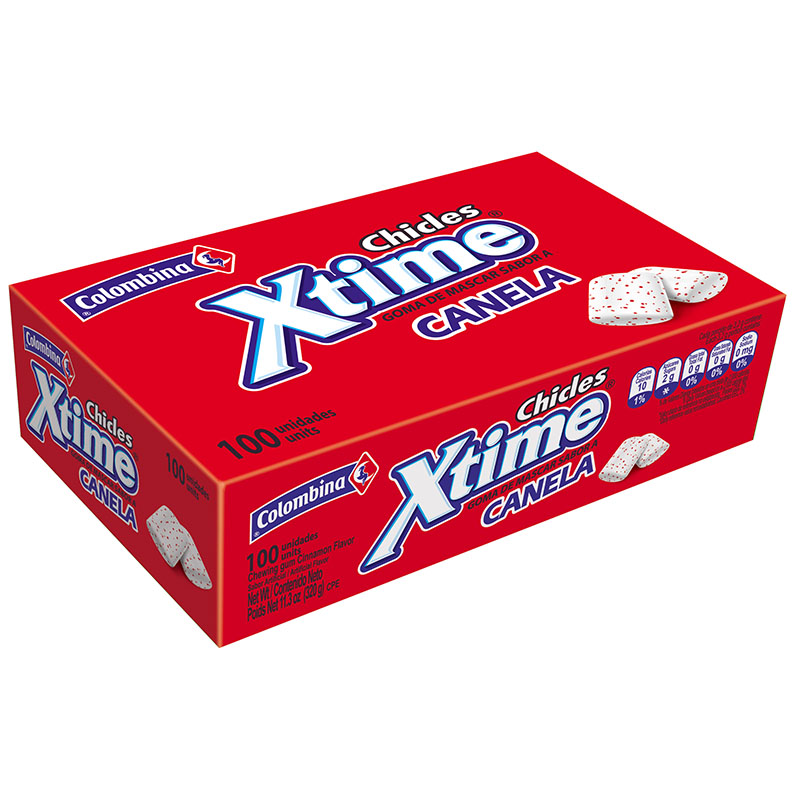 Chicle Xtime Canela Display 100 Unidades - Imagen 2