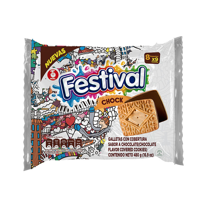 Galleta Festival Chock 8 Paquete 480 Gr - Imagen 2