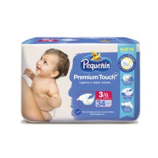 Pañal Pequeñin Premium Touch Etapa 3 G 34 Unidades