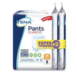 Pañal Tena Pants Clásico M 8 Unidades Súper Oferta + 2 Unidades