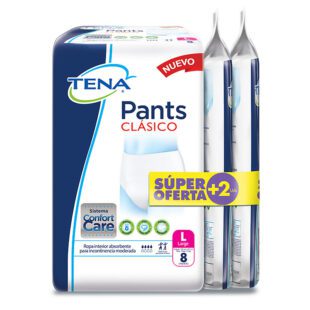 Pañal Tena Pants Clásico L 8 Unidades Súper Oferta + 2 Unidades
