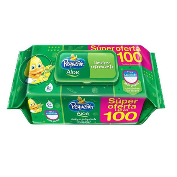 Toallitas Húmedas  Pequeñín Flat Pack Aloe Oferta 100 Unidades