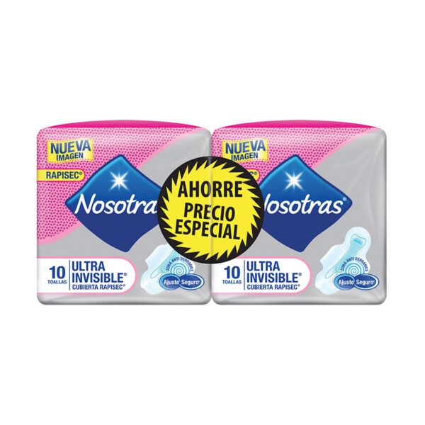 2 Toalla Nosotras Ultrainvisible Rapisec 10 Unidades Precio Especial - Imagen 2