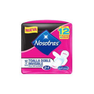 Toalla Nosotras Doble Invisible Tela Algodon 12 Unidades