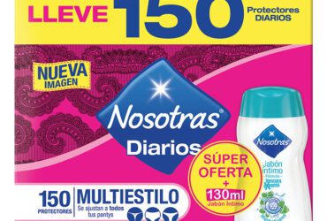 Protector Nosotras Diario Multiestilo 150 Unidades + Jabón Íntimo 110Ml