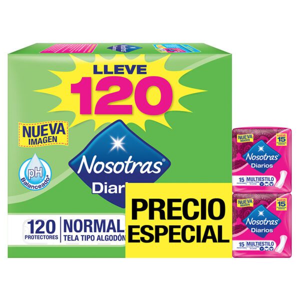 Protector Nosotras 120 Unidades + Multiestilo 30 Unidades Precio Especial