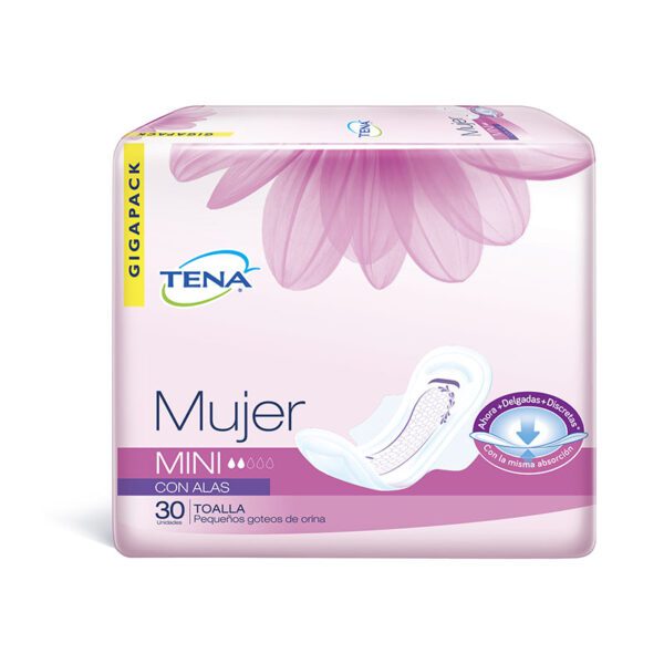 Toalla Tena Mujer Mini Alas 30 Unidades