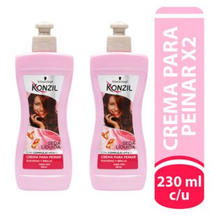 2 Cremas Para Peinar Konzil Seda Líquida 230 Ml Precio Especial