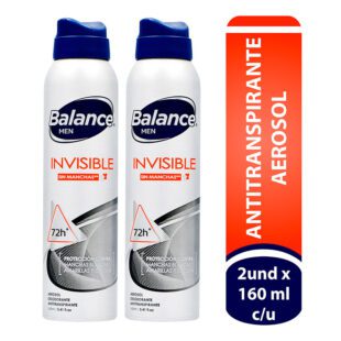 2 Desodorante Balance Aerosol Invisible 160 Ml H Precio Especial