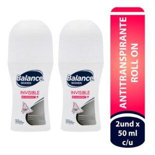 2 Desodorantes Balance Rollon Invisible 50 Ml M Precio Especial