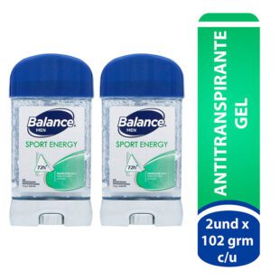 2 Desodorantes Balance Gel Sport Energy 102 Gr Precio Especial