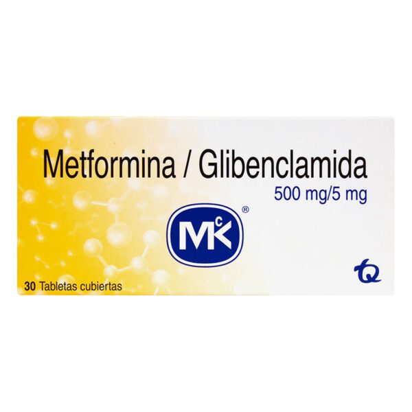 Metformina 500 Mg Glibenclamida 5 Mg 30 Tabletas Mk - Imagen 2