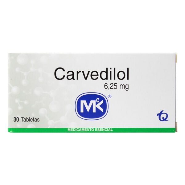 Carvedilol 6.25 Mg 30 Tabletas Mk