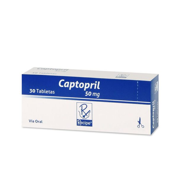 Captopril 50 Mg 30 Tabletas Rc - Imagen 2