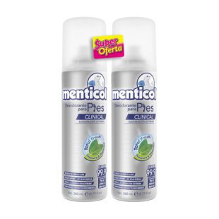 2 Desodorantes Para Pies Menticol Antitranspirante Clinical 260 Ml Precio Especial