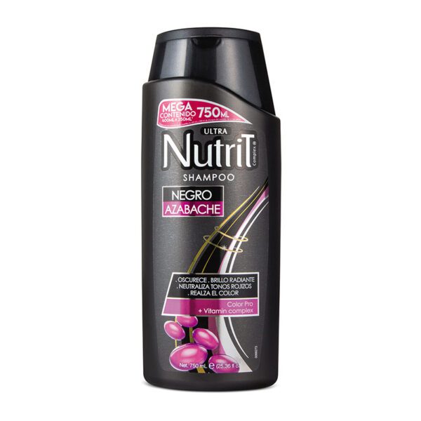 Shampoo Ultra Nutrit Negro Azabache 750 Ml - Imagen 2