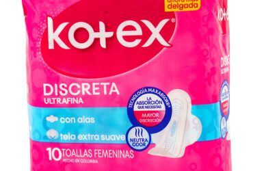 Toalla Kotex Discreta Tela 10 Unidades
