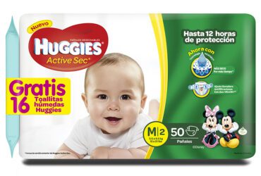 Pañal Huggies Active Sec Etapa 2 Med 50 Unidades Gratis 16 Toallitas