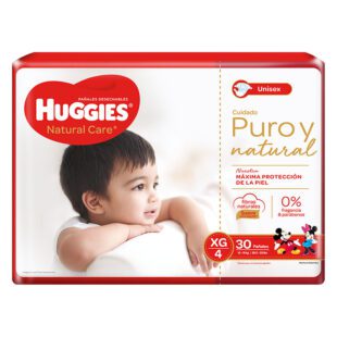 Pañal Huggies Natural Care Niño Etapa 4 Xg 30 Unidades