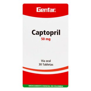 Captopril 50 Mg 30 Tabletas Gf