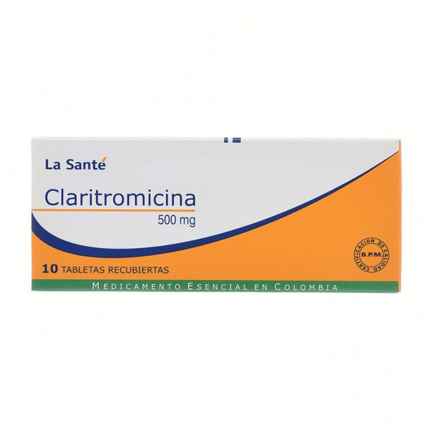 Claritromicina 500 Mg 10 Tabletas Ls