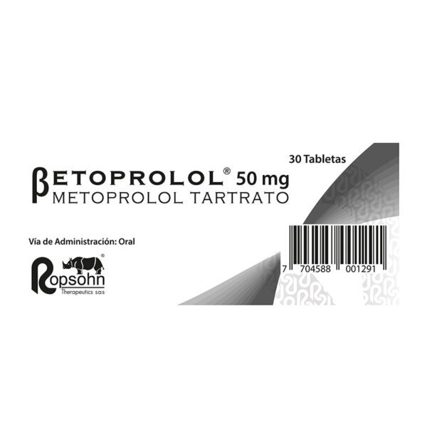 Betoprolol 50 Mg 30 Tabletas (M)12180 - Imagen 2
