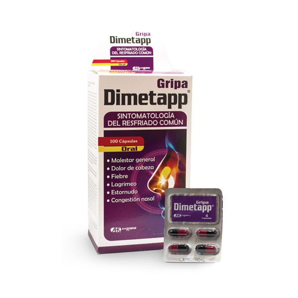 Dimetapp Gripa 500 Mg 100 Capsulas - Imagen 2