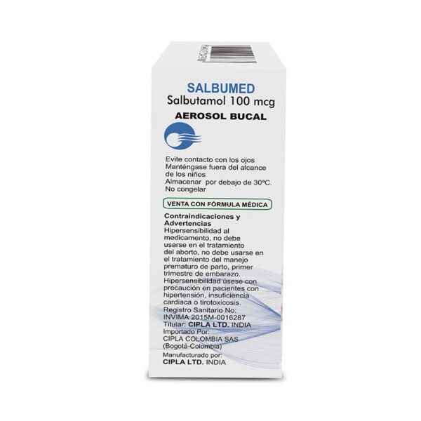 Salbumed 100Mcg Aerosol 200 Dosis Cipla - Imagen 2